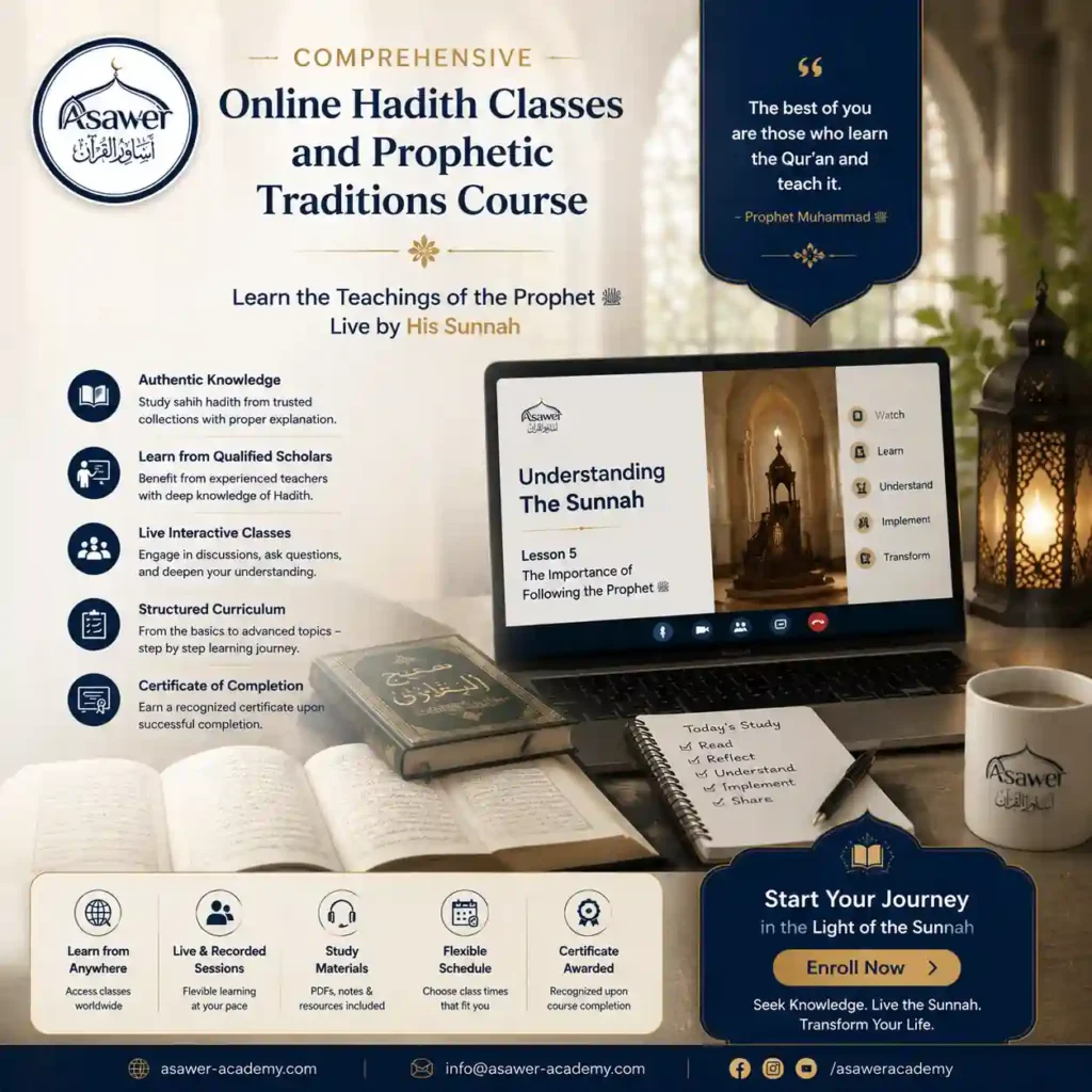 Comprehensive Online Hadith Classes and Prophetic Course