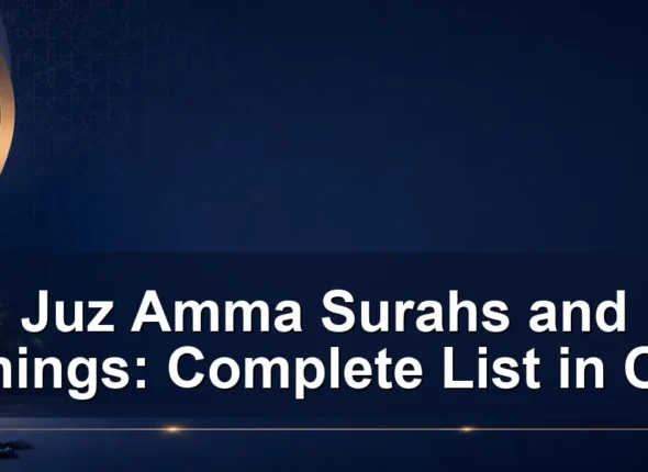 Juz Amma Surahs and Meanings: Complete List in Order